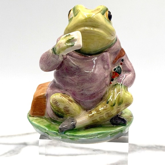 Beswick Beatrix Potter Mr Jeremy Fisher Frog Figurine 1950s Lilac Coat England - Picture 1 of 7
